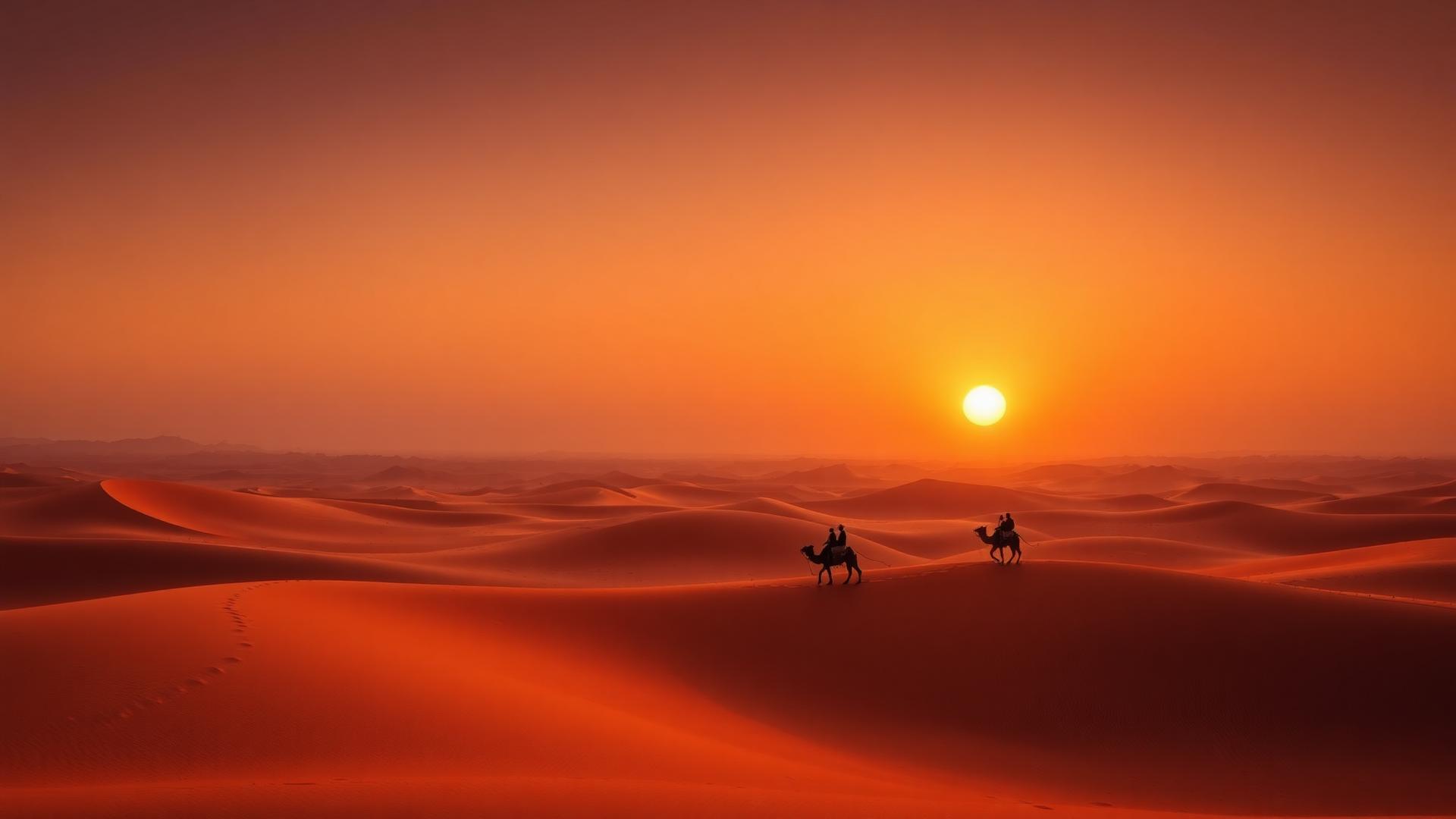 Golden dunes of Jaisalmer at sunset